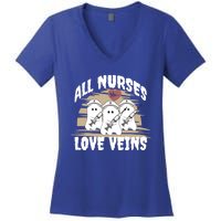 All Nurses Love Veins Vampire Gift Women's V-Neck T-Shirt