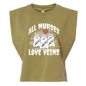 All Nurses Love Veins Vampire Gift Garment-Dyed Women's Muscle Tee