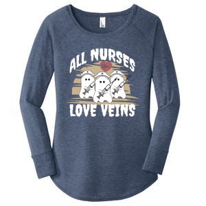 All Nurses Love Veins Vampire Gift Women's Perfect Tri Tunic Long Sleeve Shirt