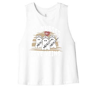 All Nurses Love Veins Vampire Gift Women's Racerback Cropped Tank