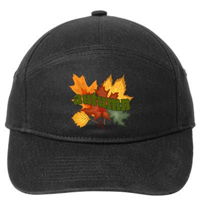 Autumn Nature Leaves 7-Panel Snapback Hat