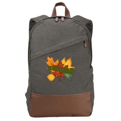 Autumn Nature Leaves Cotton Canvas Backpack