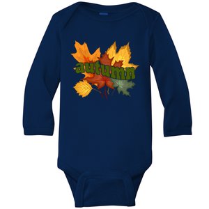 Autumn Nature Leaves Baby Long Sleeve Bodysuit