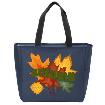 Autumn Nature Leaves Zip Tote Bag