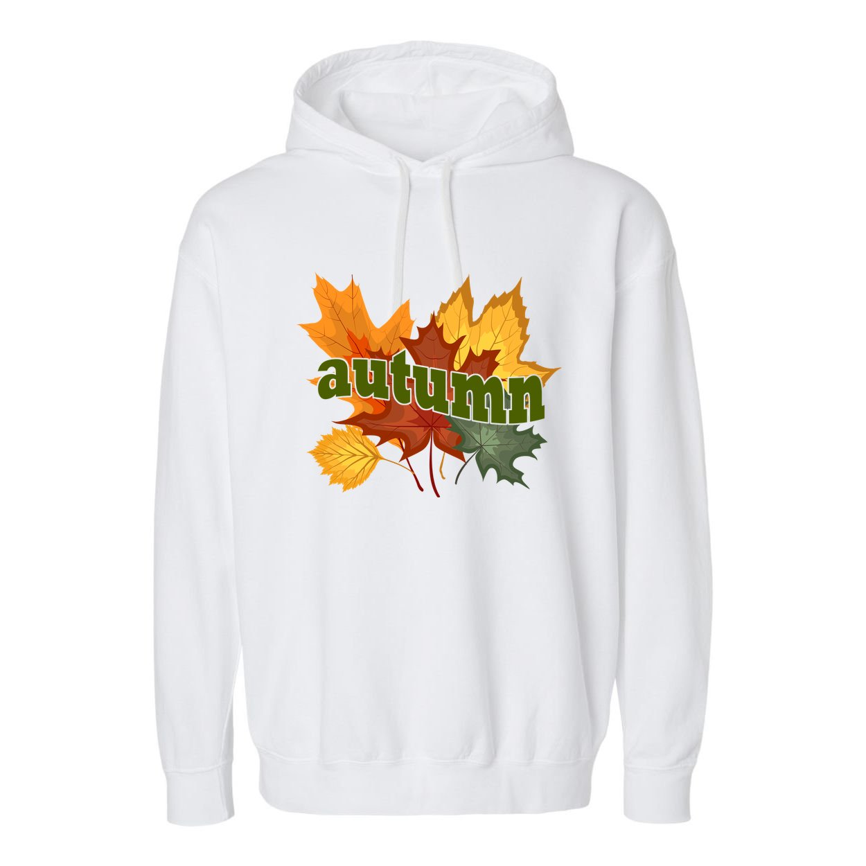 Autumn Nature Leaves Garment-Dyed Fleece Hoodie