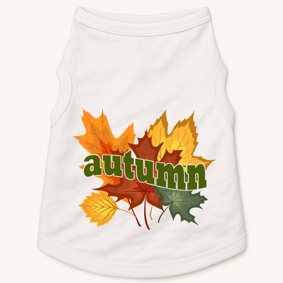Autumn Nature Leaves Doggie Tank