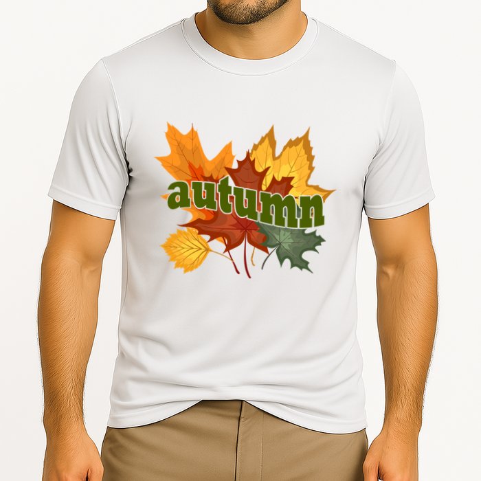 Autumn Nature Leaves Cooling Performance Crew T-Shirt