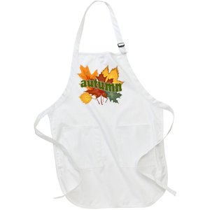 Autumn Nature Leaves Full-Length Apron With Pockets