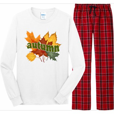 Autumn Nature Leaves Long Sleeve Pajama Set