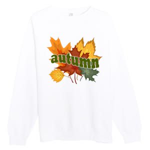 Autumn Nature Leaves Premium Crewneck Sweatshirt