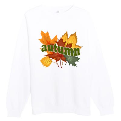 Autumn Nature Leaves Premium Crewneck Sweatshirt