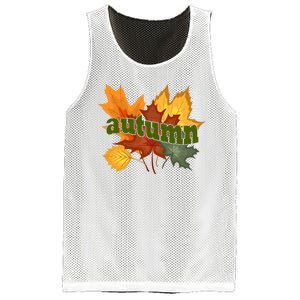 Autumn Nature Leaves Mesh Reversible Basketball Jersey Tank