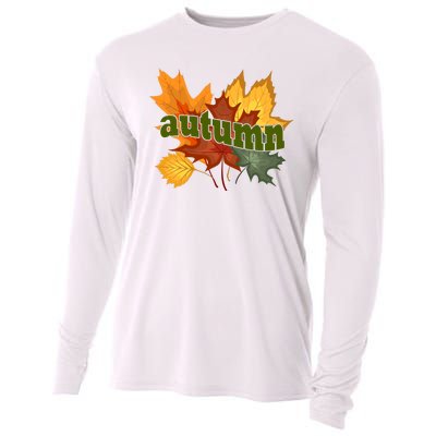 Autumn Nature Leaves Cooling Performance Long Sleeve Crew