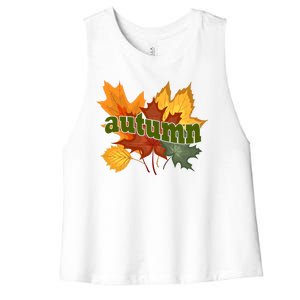 Autumn Nature Leaves Women's Racerback Cropped Tank