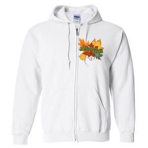 Autumn Nature Leaves Full Zip Hoodie