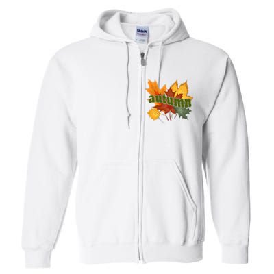 Autumn Nature Leaves Full Zip Hoodie