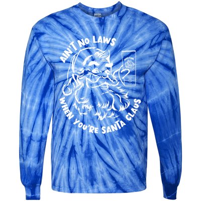 AinT No Laws When YouRe Santa Claus Holiday Ing Gift Tie-Dye Long Sleeve Shirt