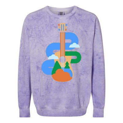 Abstract Nature Lover Guitar Colorblast Crewneck Sweatshirt