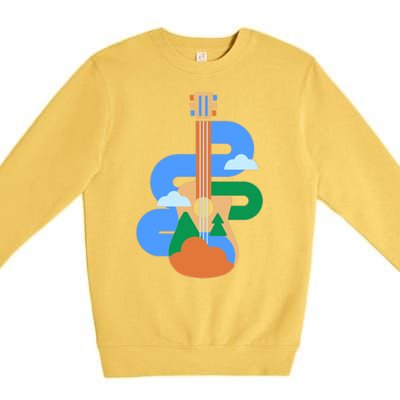 Abstract Nature Lover Guitar Premium Crewneck Sweatshirt