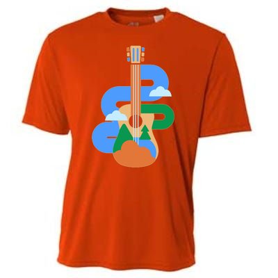 Abstract Nature Lover Guitar Cooling Performance Crew T-Shirt