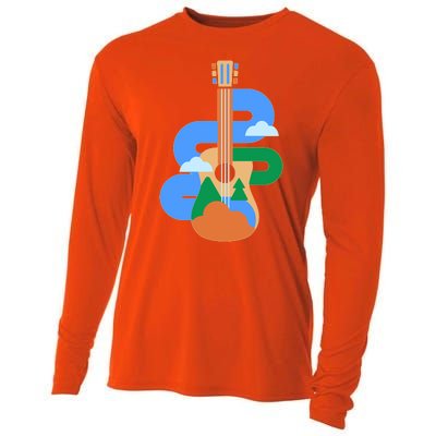 Abstract Nature Lover Guitar Cooling Performance Long Sleeve Crew