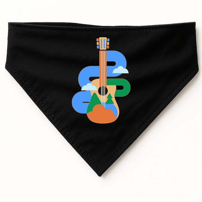 Abstract Nature Lover Guitar USA-Made Doggie Bandana