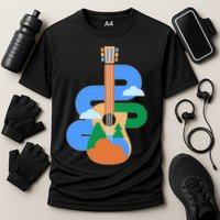 Abstract Nature Lover Guitar Cooling Performance Crew T-Shirt