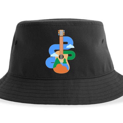 Abstract Nature Lover Guitar Sustainable Bucket Hat