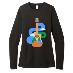 Abstract Nature Lover Guitar Womens CVC Long Sleeve Shirt