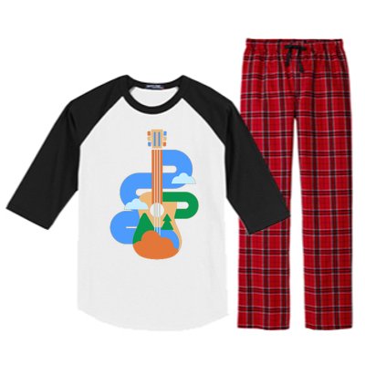 Abstract Nature Lover Guitar Raglan Sleeve Pajama Set