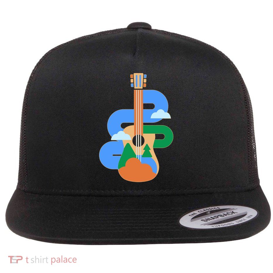 Abstract Nature Lover Guitar Flatbill Hat