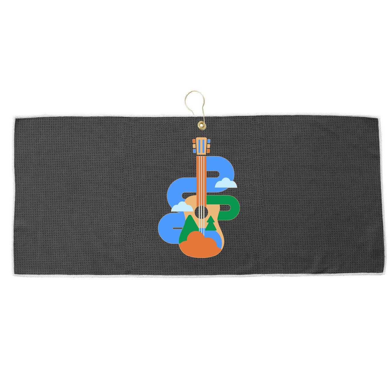 Abstract Nature Lover Guitar Large Microfiber Waffle Golf Towel
