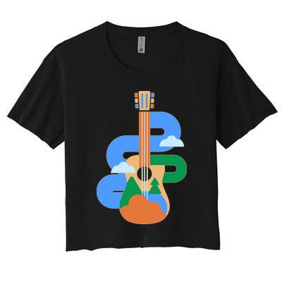Abstract Nature Lover Guitar Crop Top