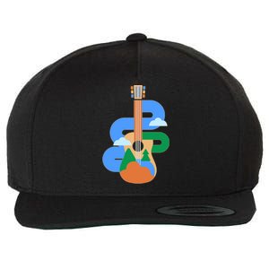 Abstract Nature Lover Guitar Wool Snapback Cap