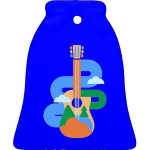 Abstract Nature Lover Guitar Ceramic Bell Ornament