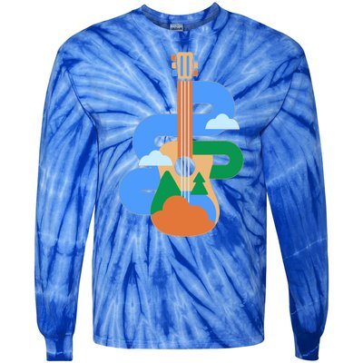 Abstract Nature Lover Guitar Tie-Dye Long Sleeve Shirt