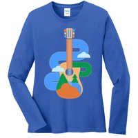 Abstract Nature Lover Guitar Ladies Long Sleeve Shirt