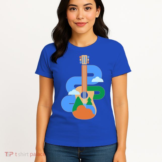 Abstract Nature Lover Guitar Womens T-Shirt