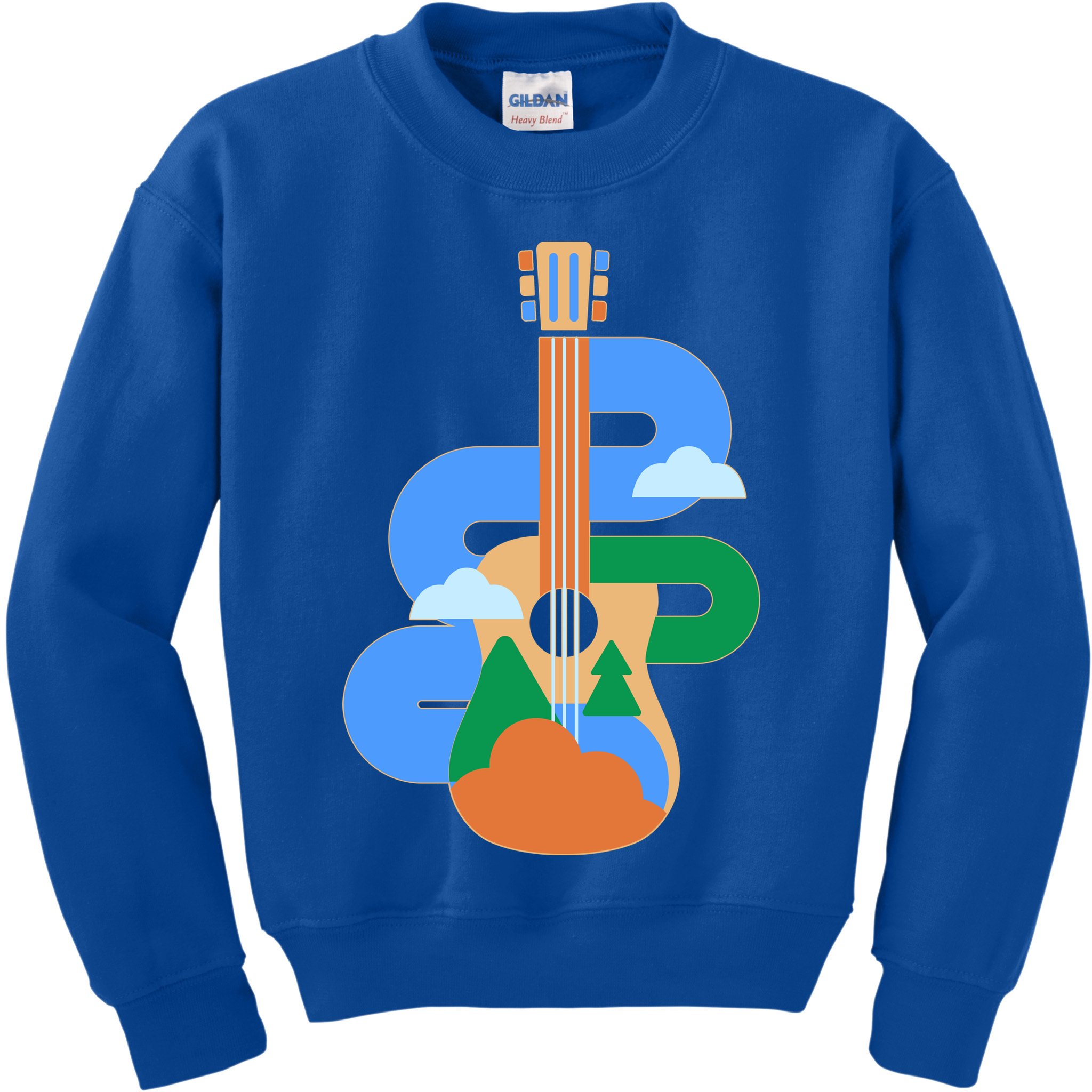 Abstract Nature Lover Guitar Kids Sweatshirt
