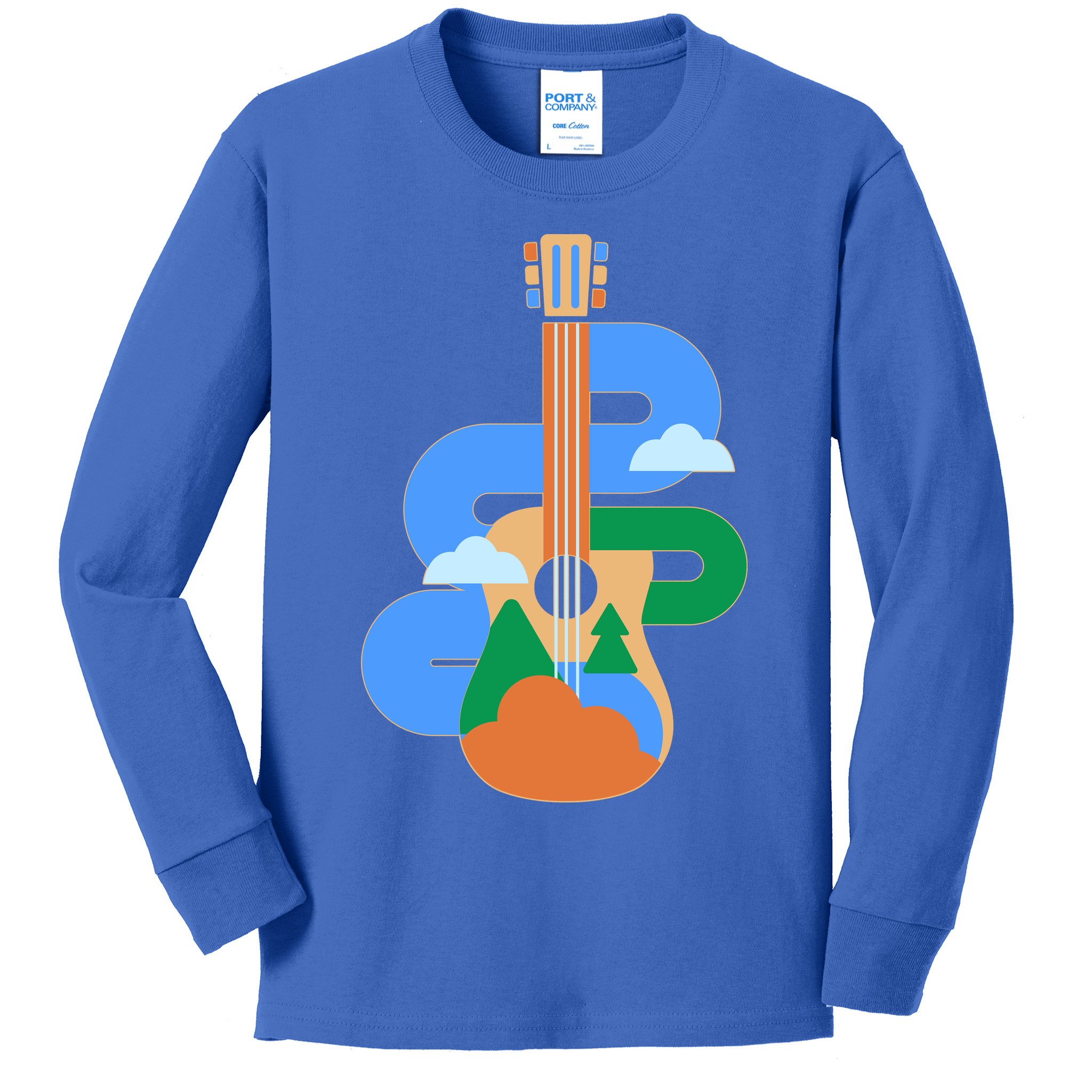 Abstract Nature Lover Guitar Kids Long Sleeve Shirt