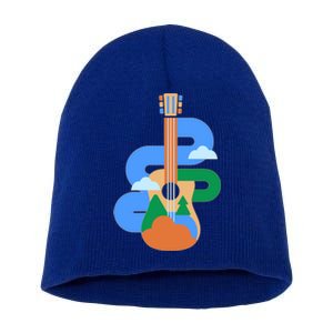 Abstract Nature Lover Guitar Short Acrylic Beanie