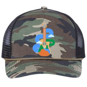 Abstract Nature Lover Guitar Retro Rope Trucker Hat Cap