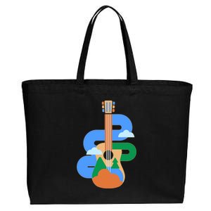 Abstract Nature Lover Guitar Cotton Canvas Jumbo Tote