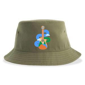 Abstract Nature Lover Guitar Sustainable Bucket Hat