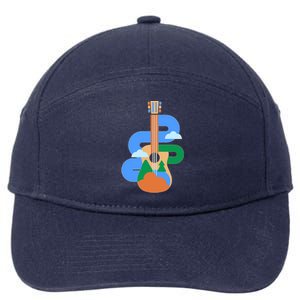 Abstract Nature Lover Guitar 7-Panel Snapback Hat