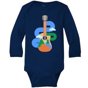 Abstract Nature Lover Guitar Baby Long Sleeve Bodysuit