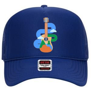 Abstract Nature Lover Guitar High Crown Mesh Back Trucker Hat