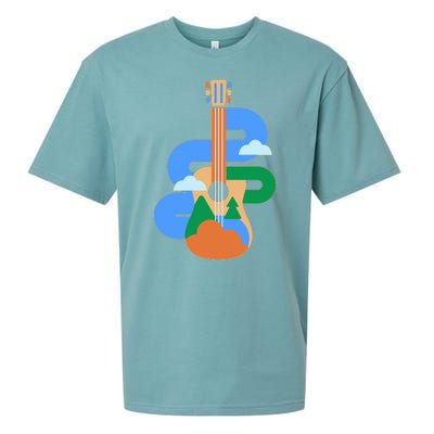 Abstract Nature Lover Guitar Sueded Cloud Jersey T-Shirt