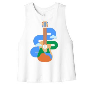 Abstract Nature Lover Guitar Women's Racerback Cropped Tank