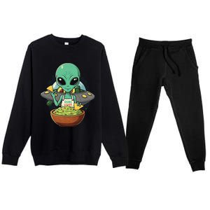 Alien Nation Loves Guacamole Ufo Alien Invasion Guac Lover Premium Crewneck Sweatsuit Set